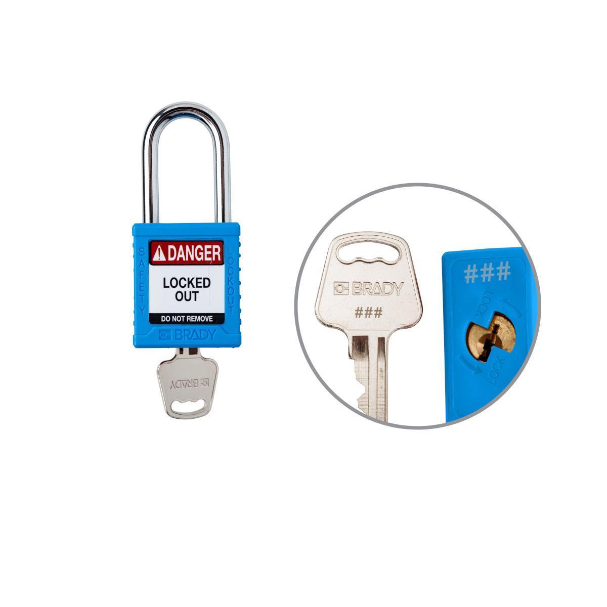 Brady® SDPL-BLU-38ST-019 Lockout Padlocks