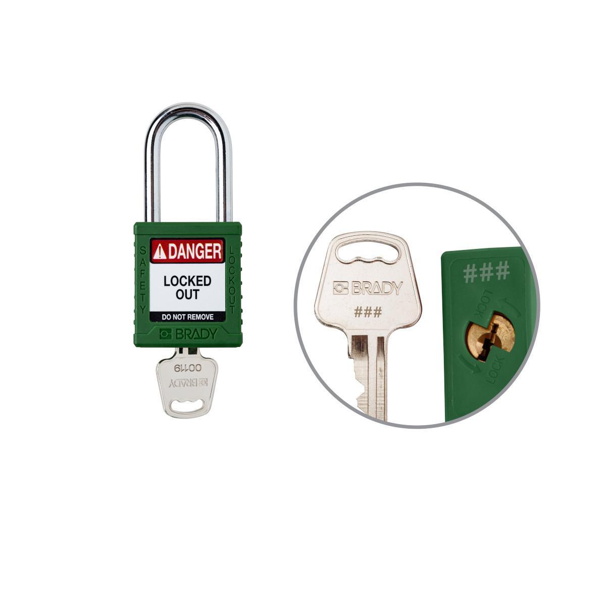Brady® SDPL-GRN-38ST-023 Lockout Padlocks