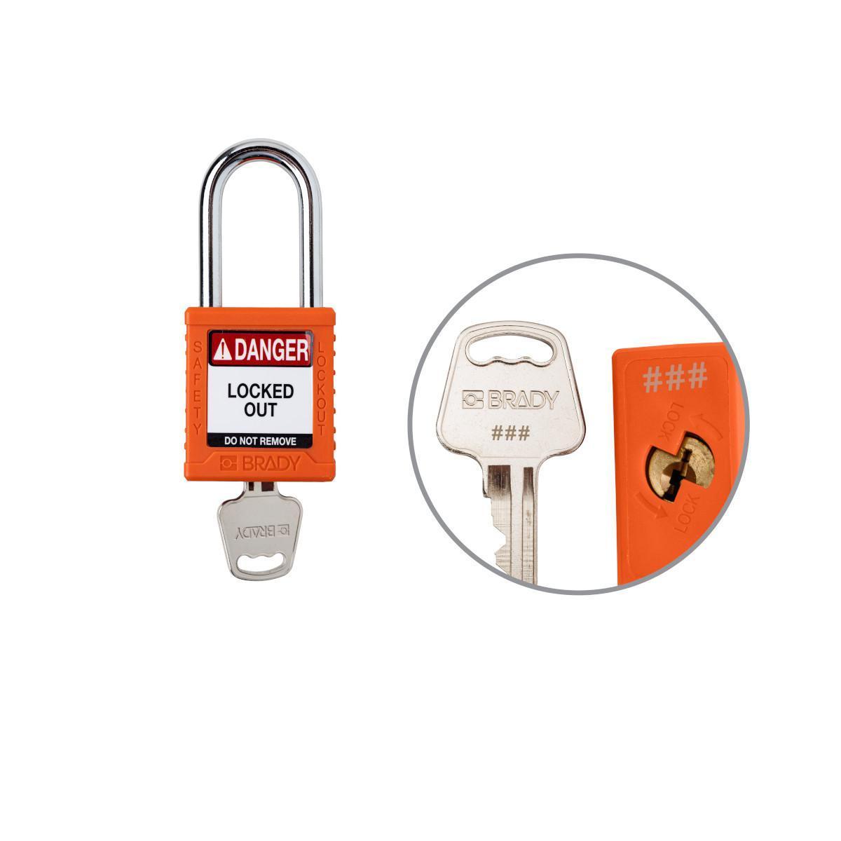 Brady® SDPL-ORG-38ST-014 Lockout Padlocks