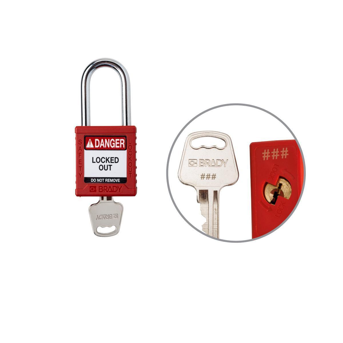 Brady® SDPL-RED-38ST-077 Lockout Padlocks