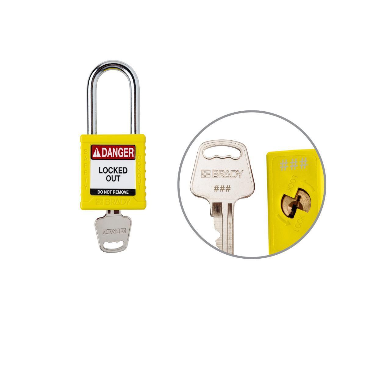 Brady® SDPL-YLW-38ST-048 Lockout Padlocks