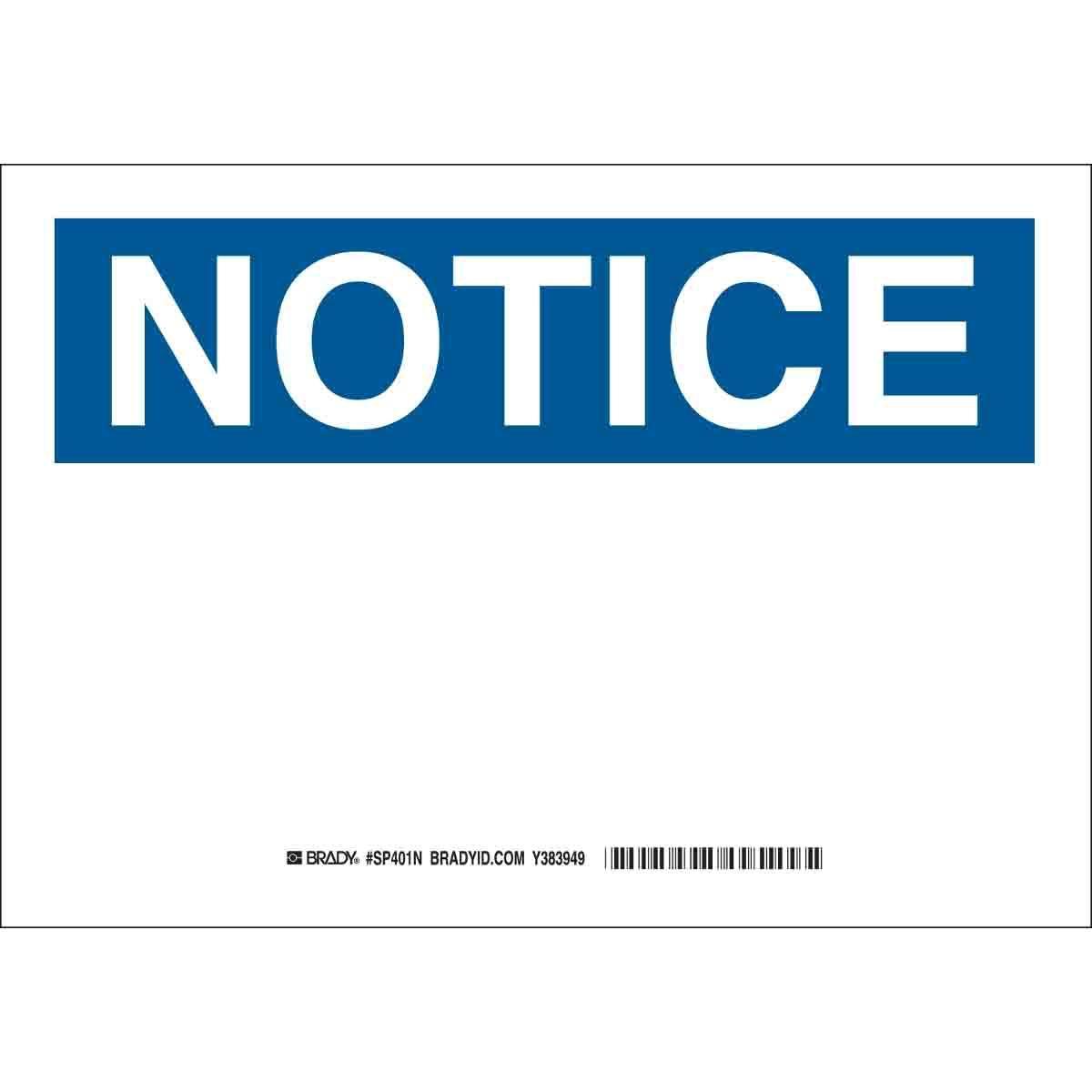 Brady® SP401N Blank Signs & Preprinted Headers