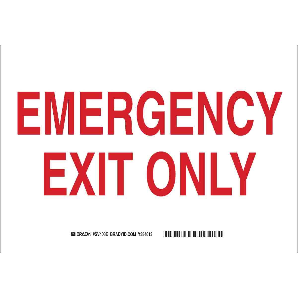 Brady® SV403E Fire, Emergency, Exit & First Aid Signs