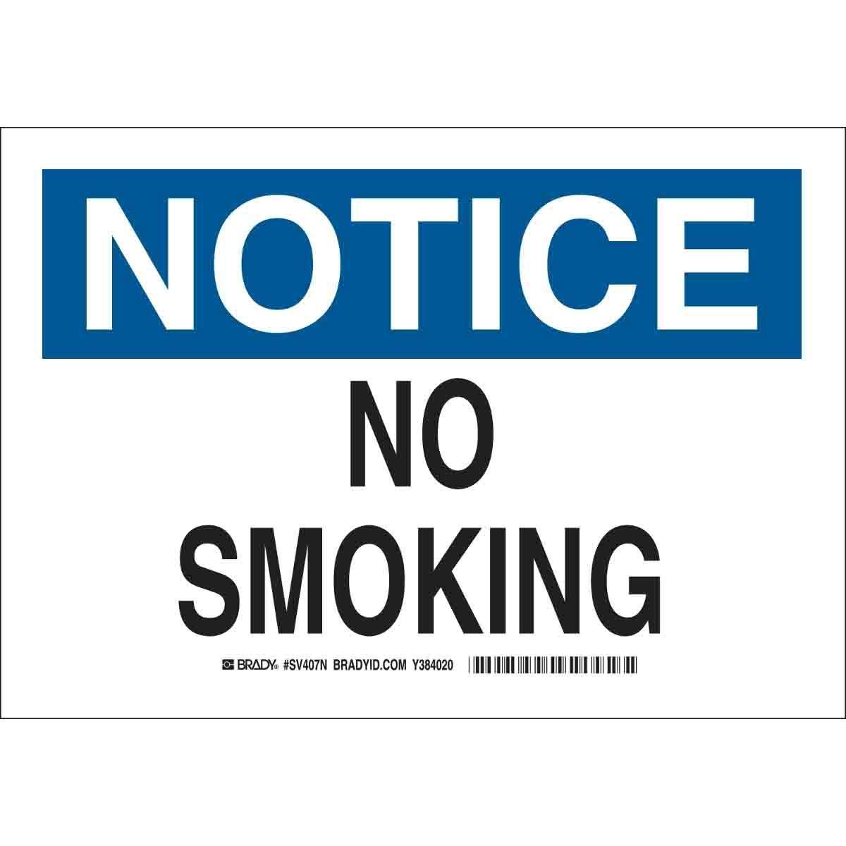 Brady® SV407N No Smoking & Restricted Activity Signs