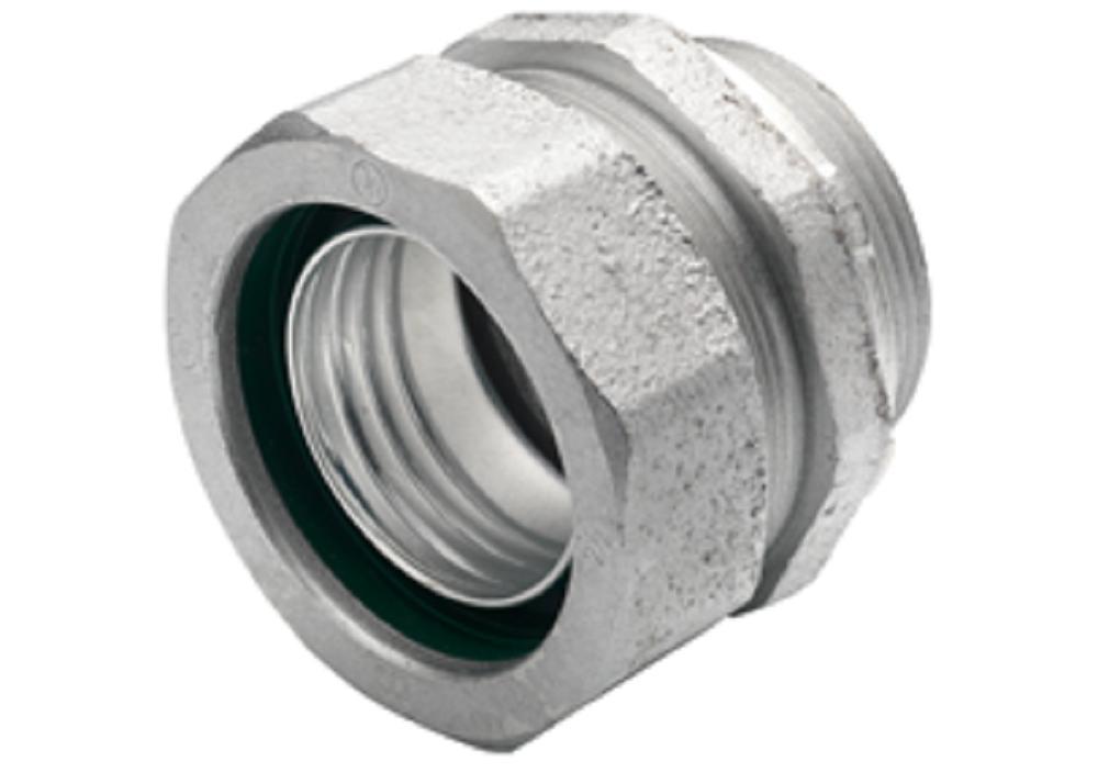 Bridgeport® 437-SLTI Straight Liquid Tight Connector, 3 in Trade, Malleable Iron, Electro-Plated Zinc