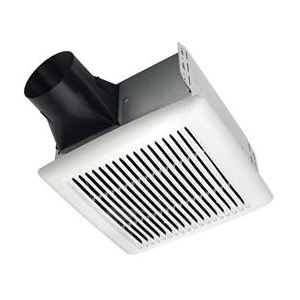 Broan® AE80B InVent™ Single Speed Bathroom Exhaust Fan, 80 cfm, 4 in Dia Duct, 26.9 W, 120 V AC, 0.3 A, 1.5 Sones, Domestic