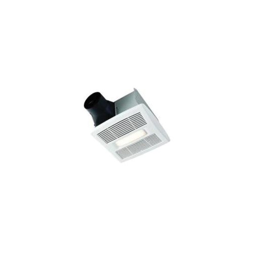 Broan® AE80BL InVent™ Single Speed Fan/Light, 80 cfm, 4 in Dia Duct, 26.9 W, 120 V AC, 0.5 A, 1.5 Sones