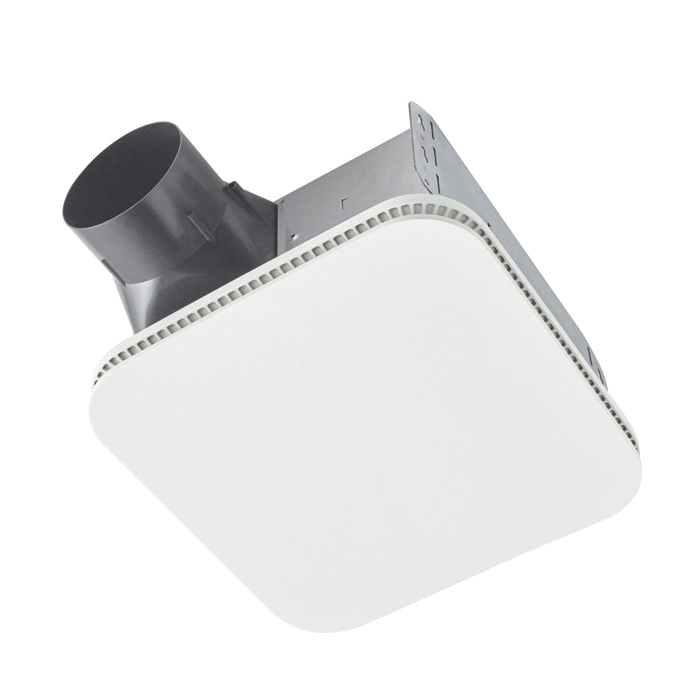 Broan® AE110K Flex™ Series Bathroom Exhaust Fan With CleanCover™ Grille, 110 cfm, 4 in Dia Duct, 23.4 W, 120 V, 0.3 A, 1 sones