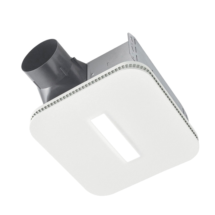 Broan® AE80LK Flex™ Series Bathroom Exhaust Fan With CleanCover™ LED Lighted Grille, (1) Lamp, 120 V AC, 26 ga Galvanized Steel Housing