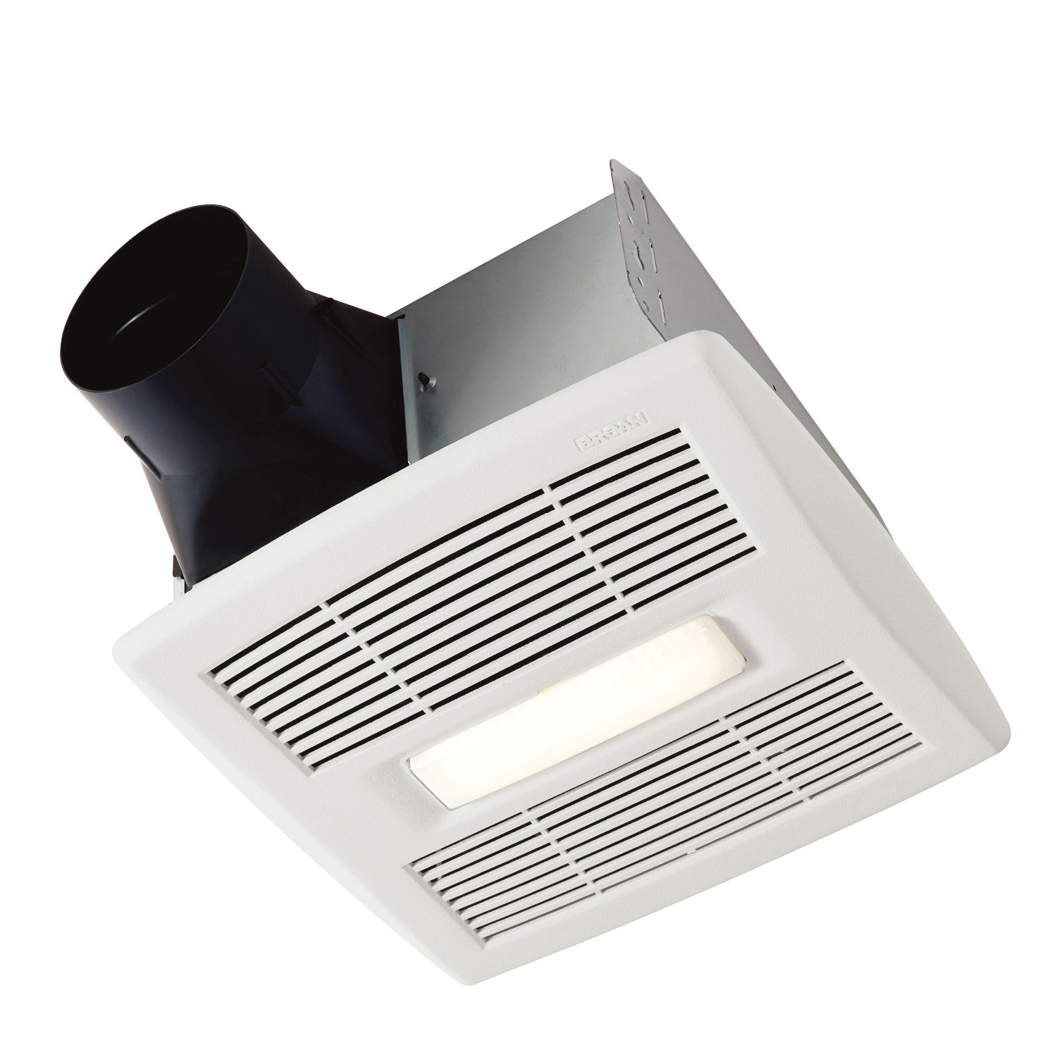 Broan® AE50110DCL Flex DC™ Series Bathroom Exhaust Fan With LED Light, Brushless DC Motor, (1) Lamp, 120 V AC, 26 ga Galvanized Steel Housing