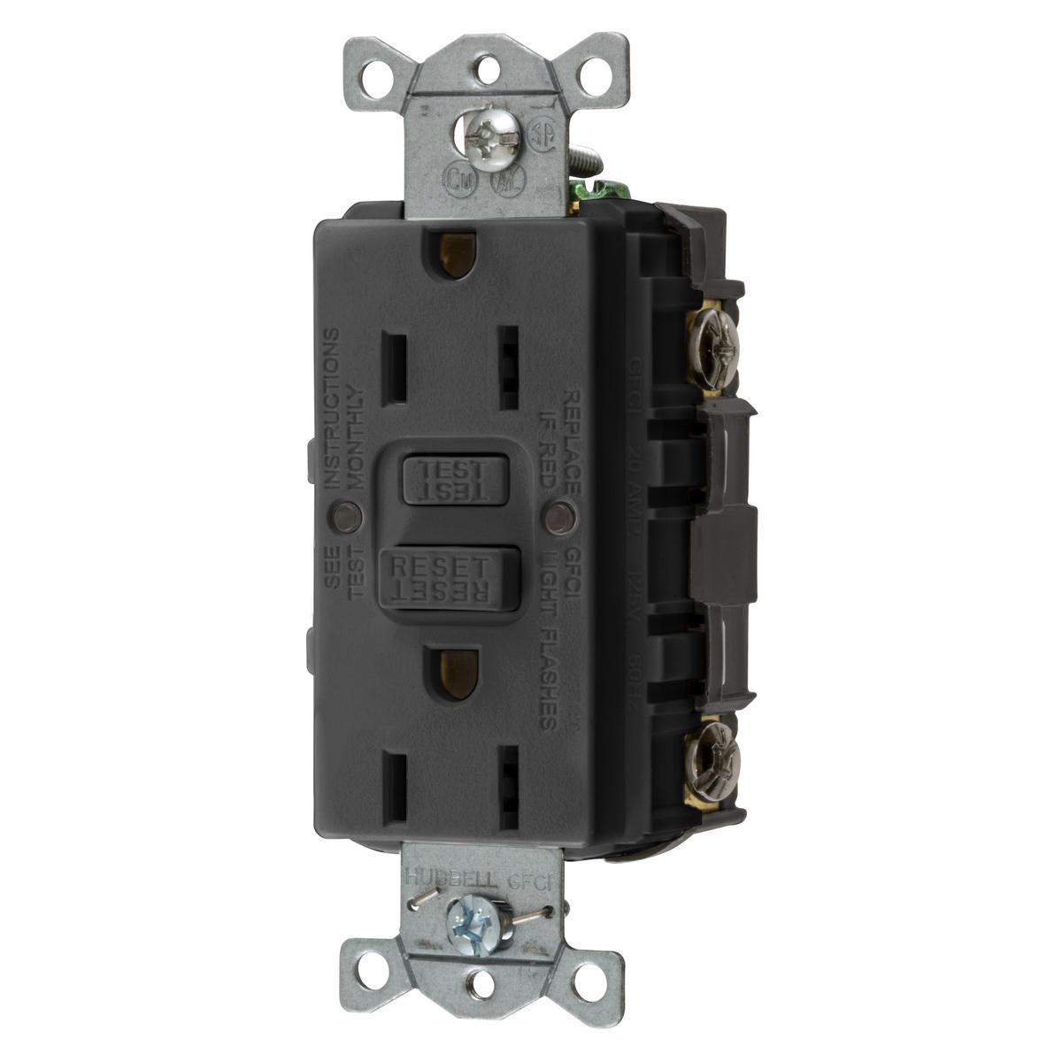 Hubbell Wiring Device-Kellems GFRST15BKU GFCI Receptacles