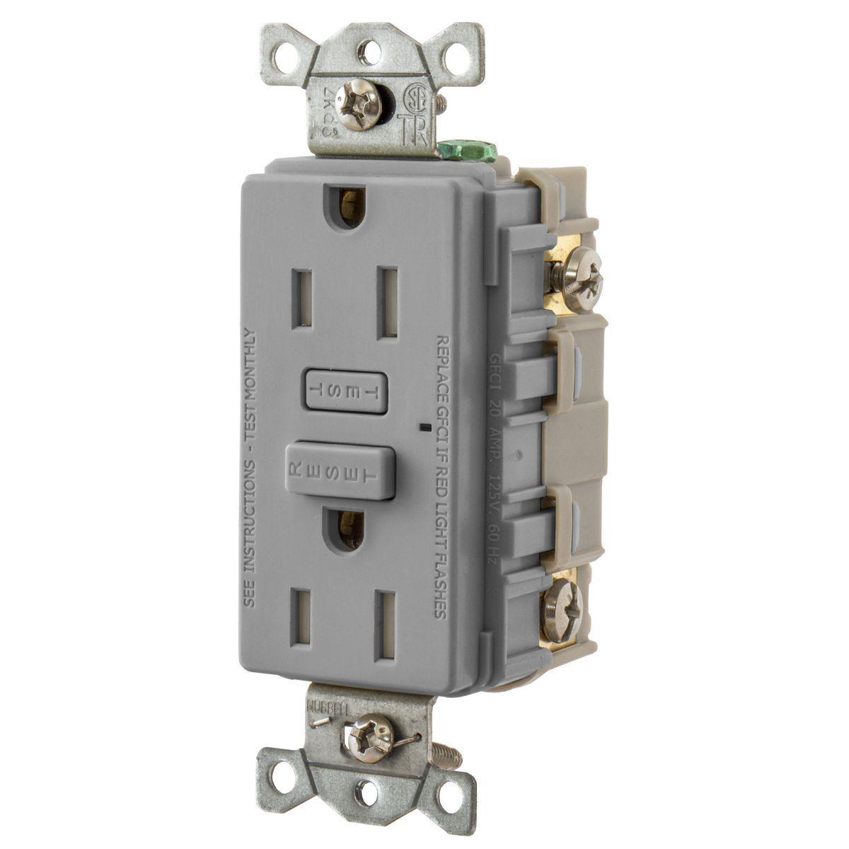 Hubbell Wiring Device-Kellems GFT15GY GFCI Receptacles