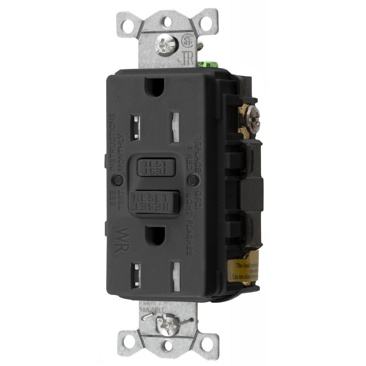 Hubbell Wiring Device-Kellems GFTWRST15BKU GFCI Receptacles