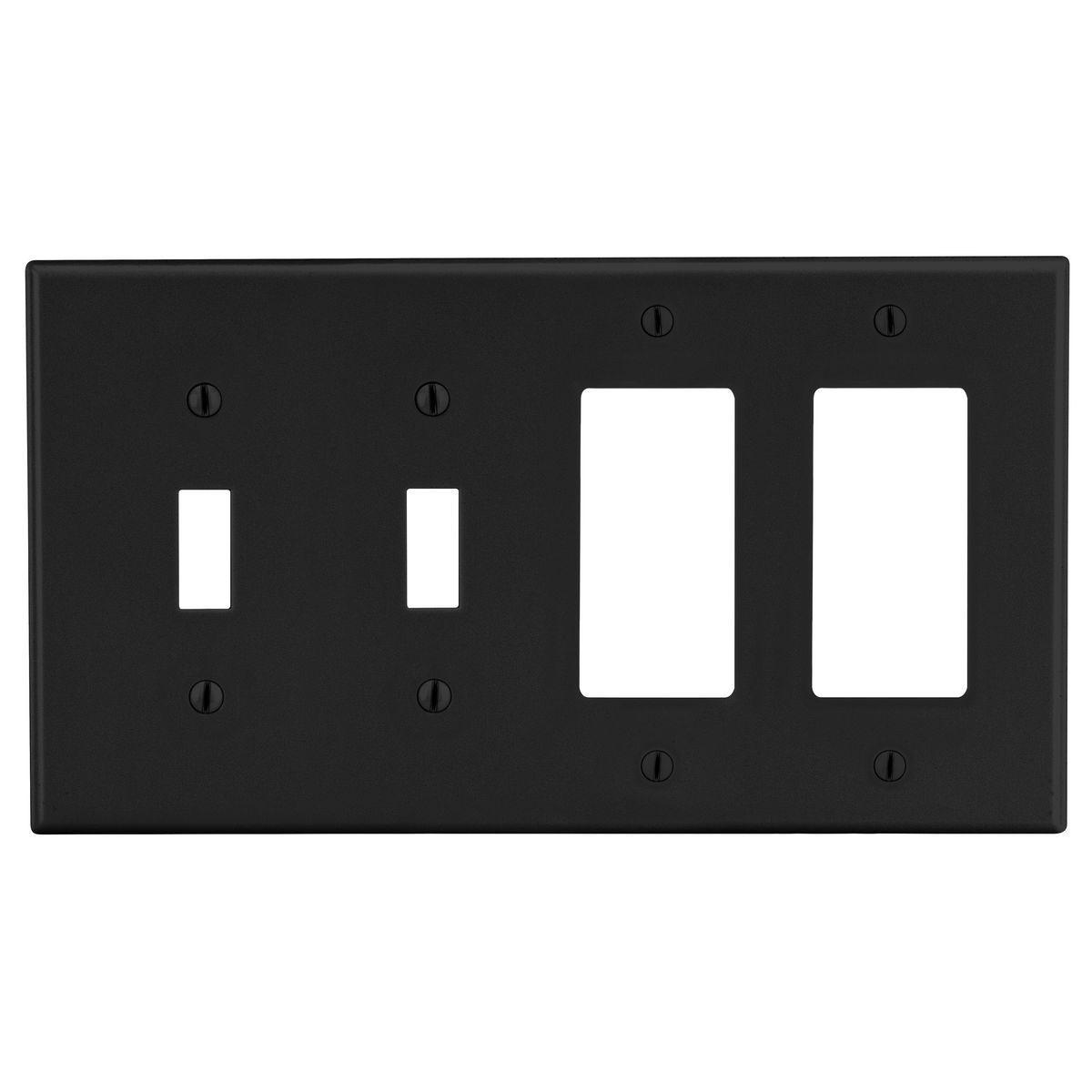 Hubbell Wiring Device-Kellems P2262BK Combination Wallplates