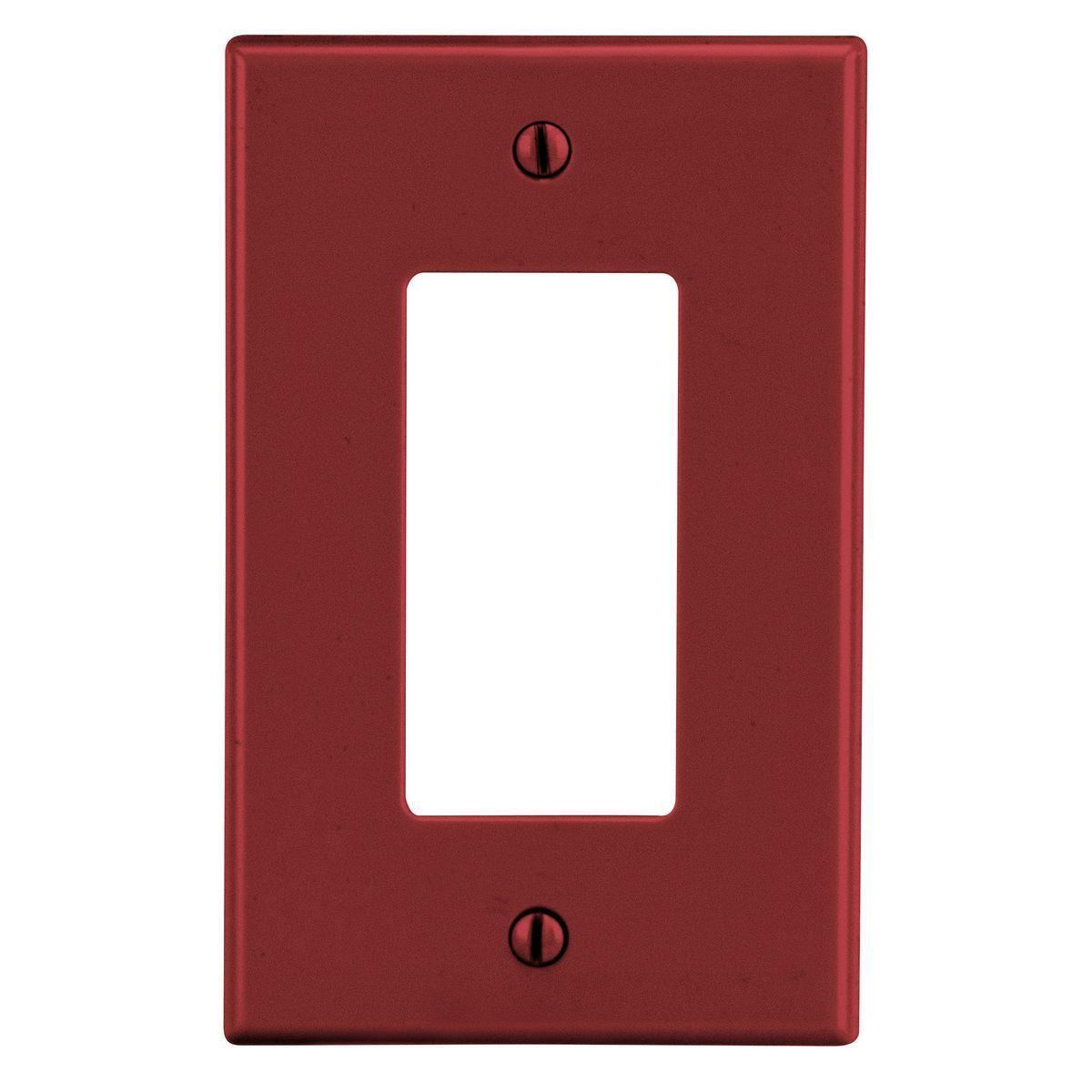 Hubbell Wiring Device-Kellems P26R Non-Metallic Standard Wall Plate, 1 Gangs, 2.88 in W x 4.63 in H, Polycarbonate Thermoplastic, Red