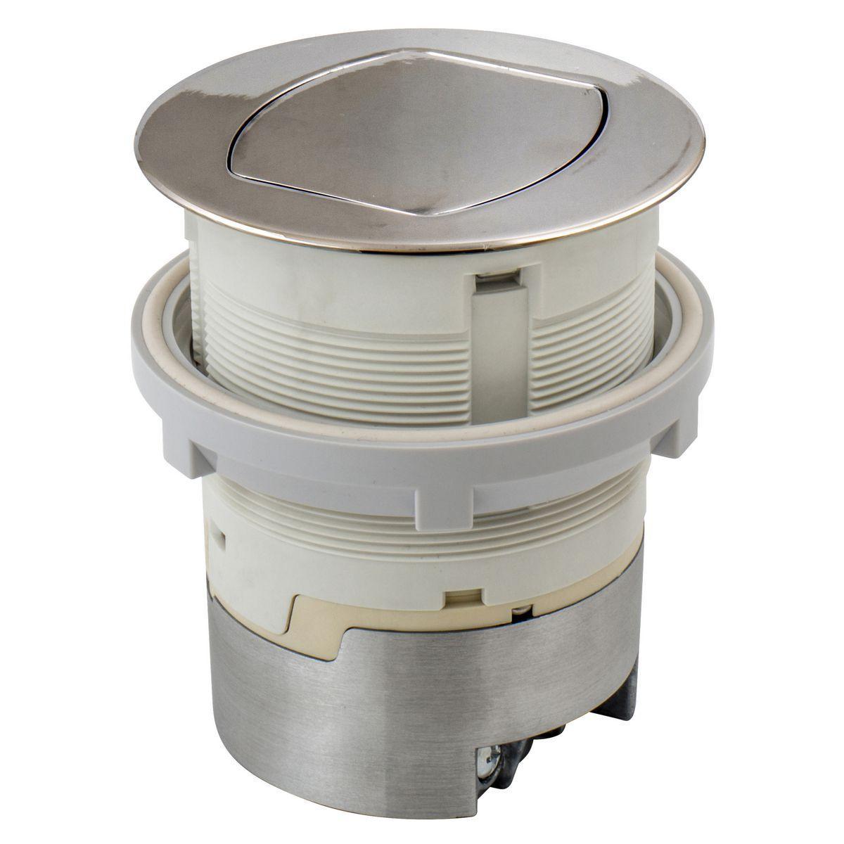 Hubbell Wiring Device-Kellems RCT201NI Flush Pop-Up Standard Sized Tamper Resistant Countertop Receptacle, 1 Gangs, 4 in Dia Cover, Composite