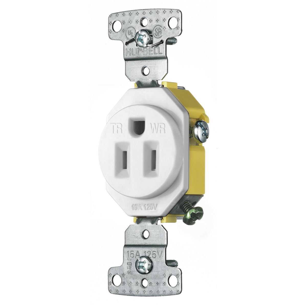 Hubbell Wiring Device-Kellems RR151WWRTR Straight Blade Receptacles