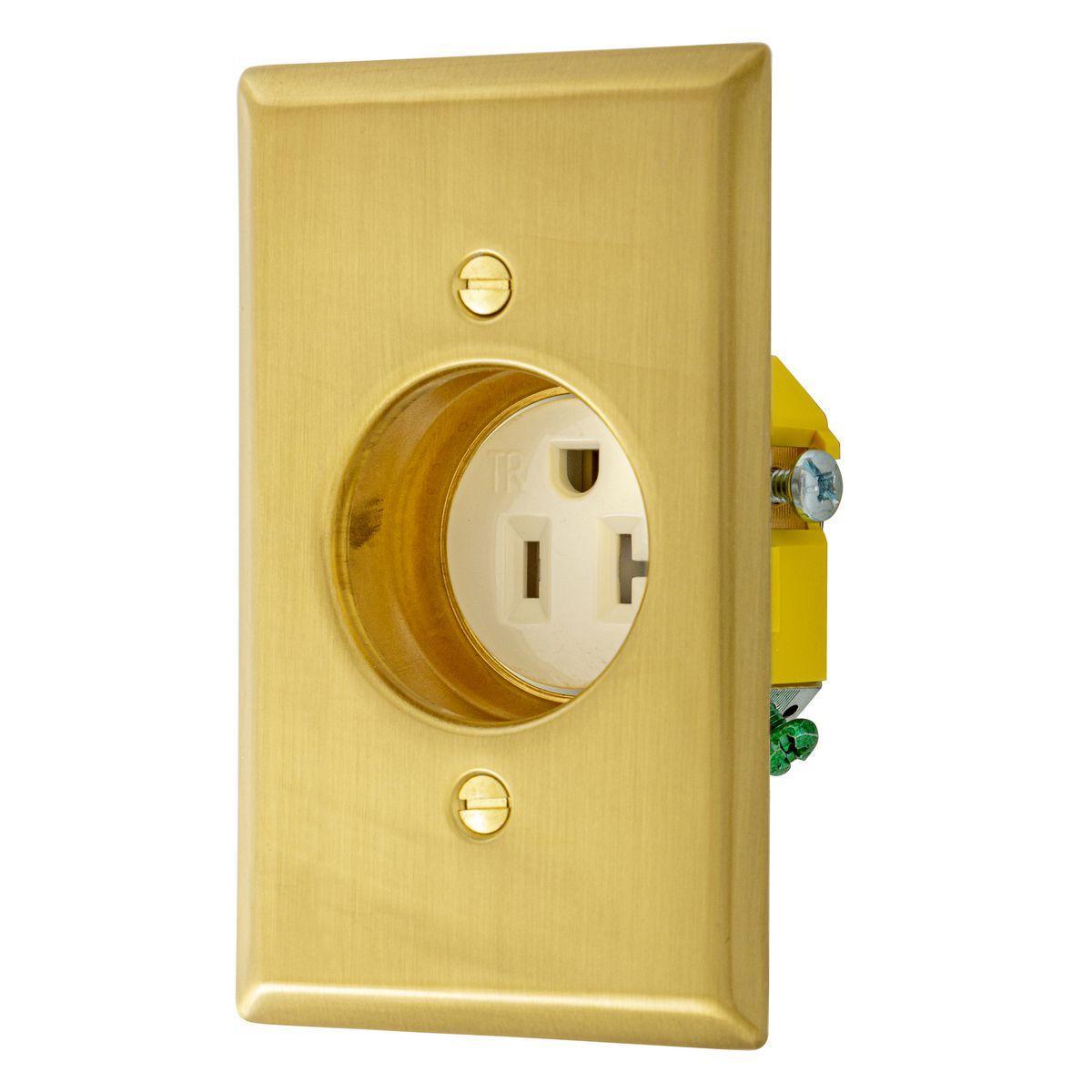 Hubbell Wiring Device-Kellems RR201CHBSTR Straight Blade Clock & Display Receptacle