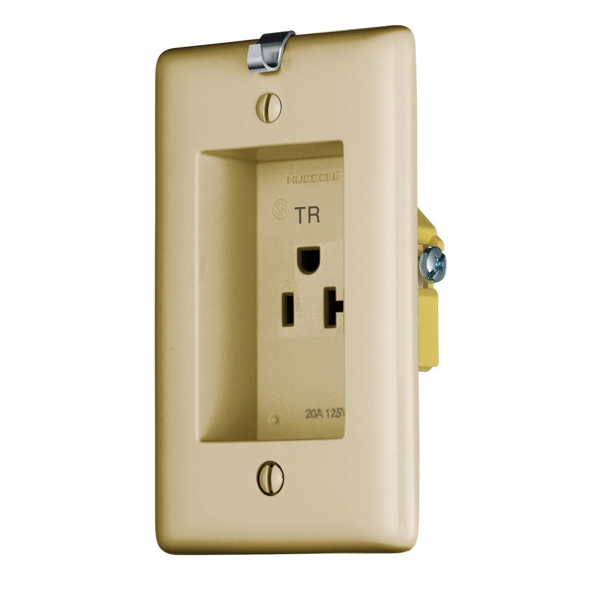 Hubbell Wiring Device-Kellems RR201CHITR Straight Blade Clock & Display Receptacle