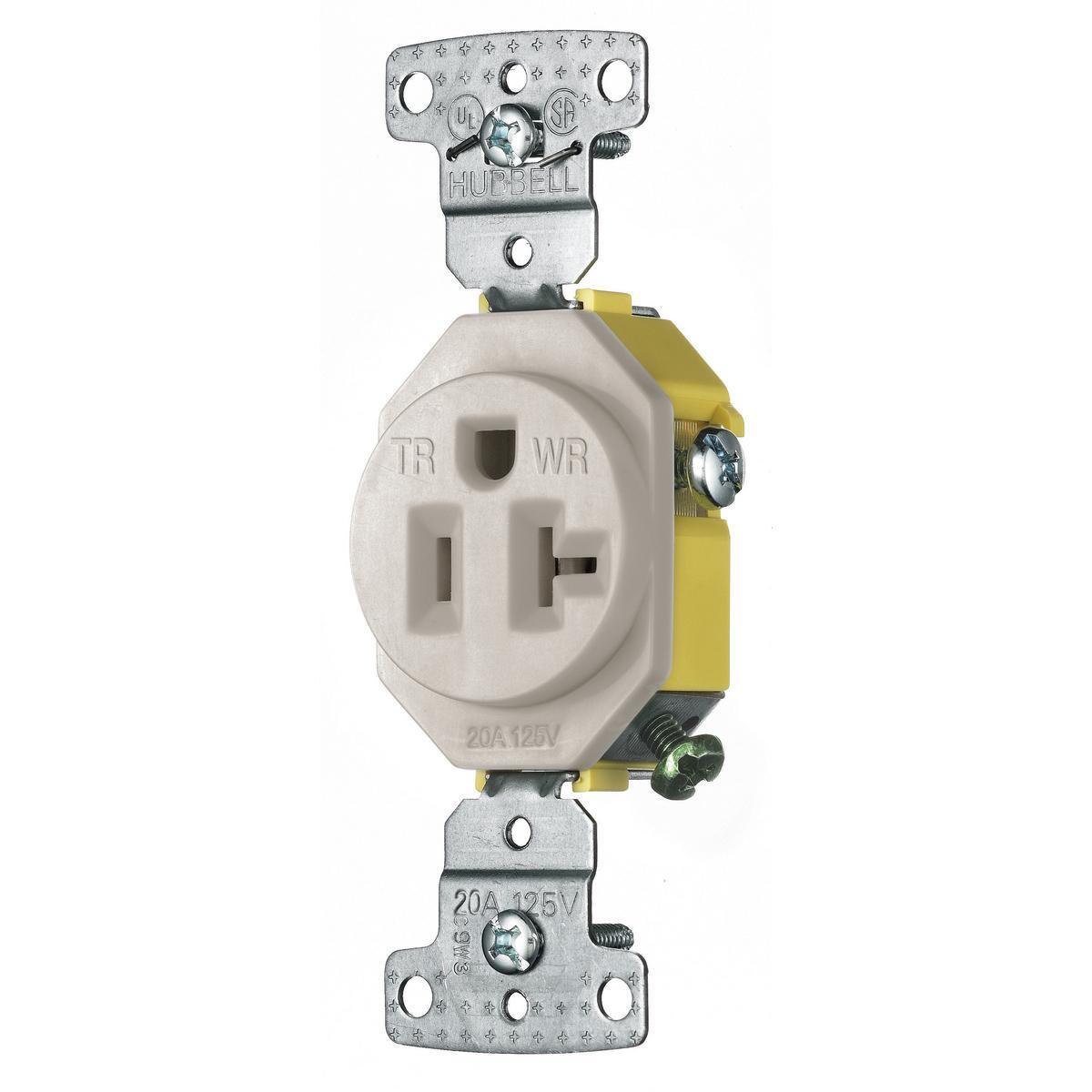 Hubbell Wiring Device-Kellems RR201LAWRTR Straight Blade Receptacles
