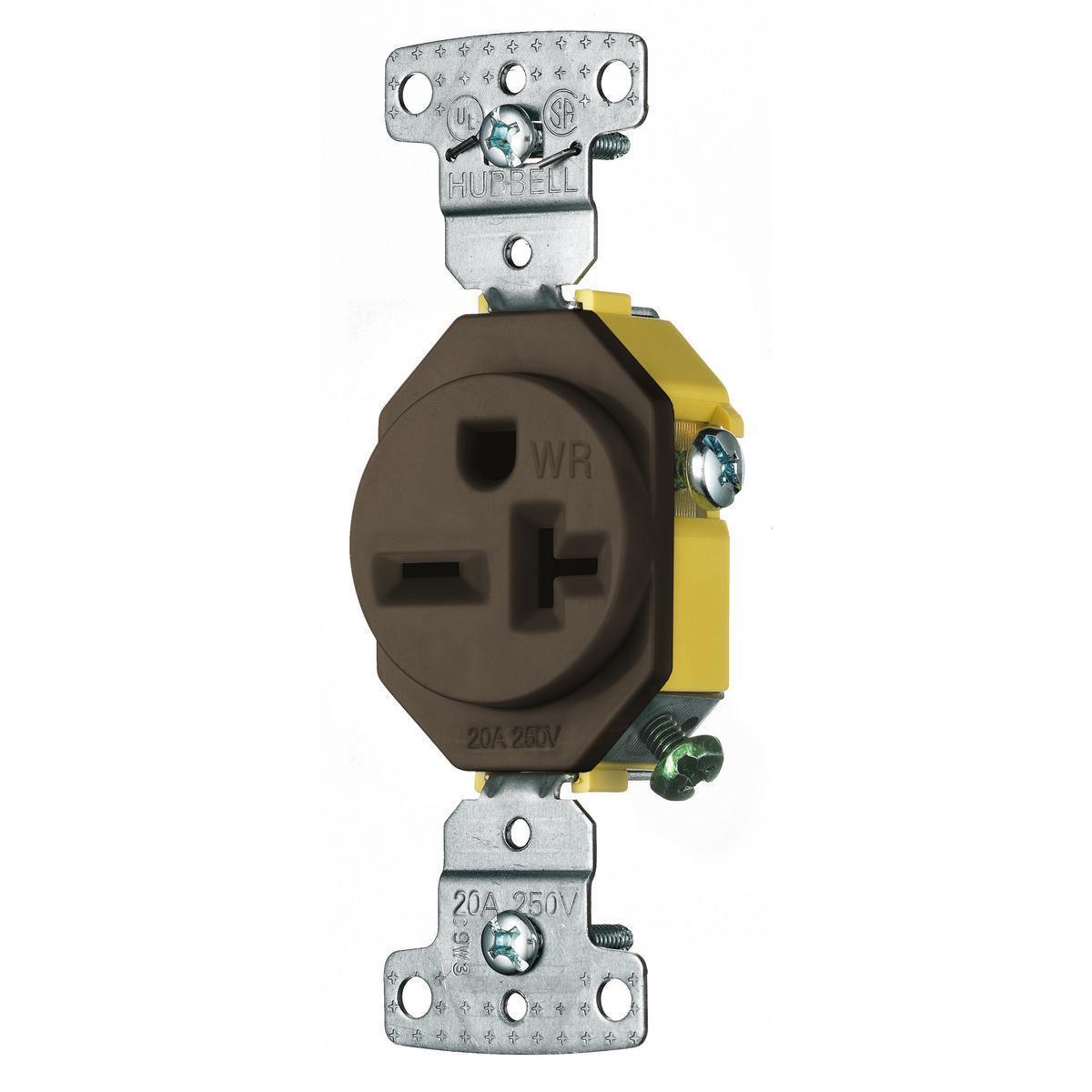 Hubbell Wiring Device-Kellems RR205WR Straight Blade Receptacles