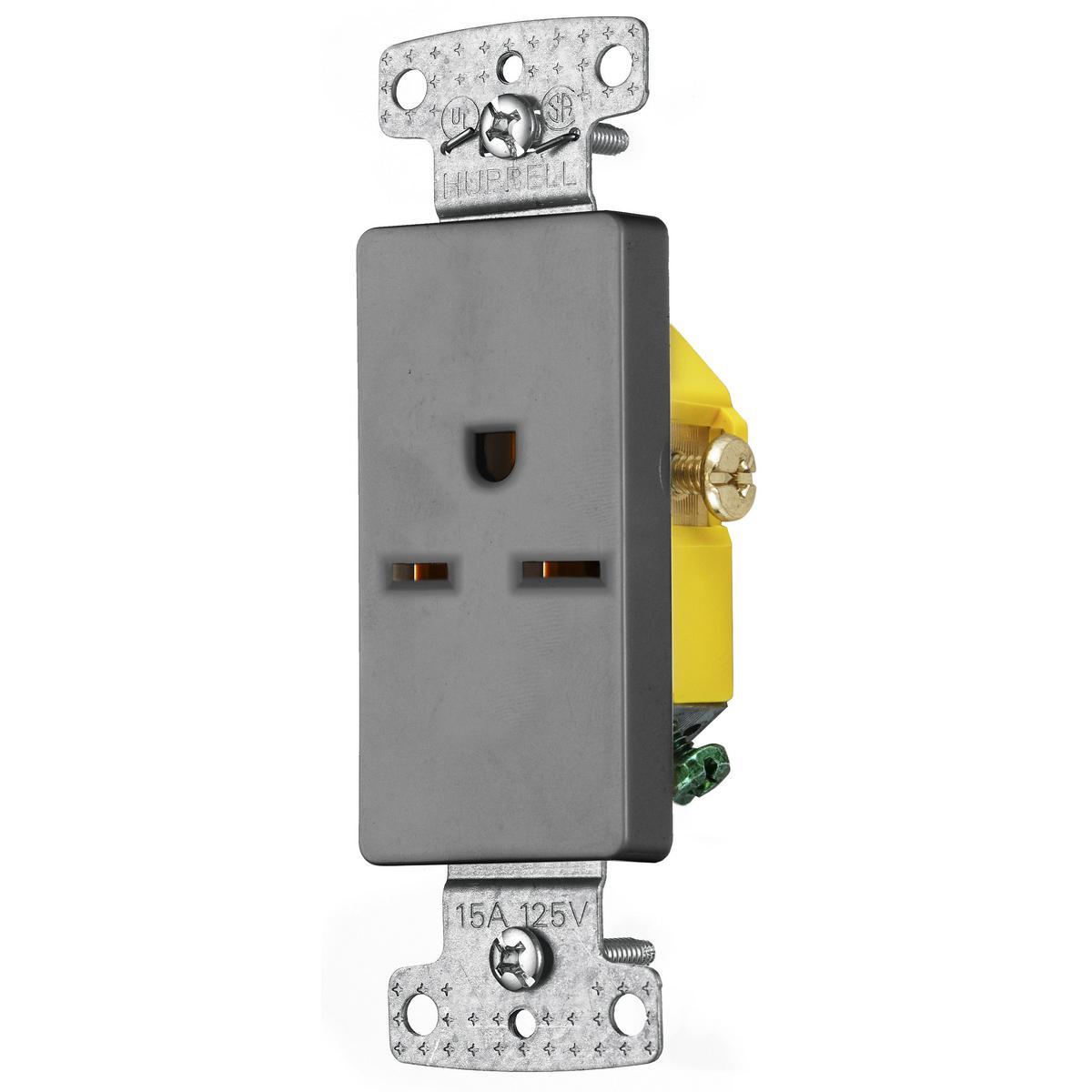 Hubbell Wiring Device-Kellems RRD155GY Straight Blade Receptacles