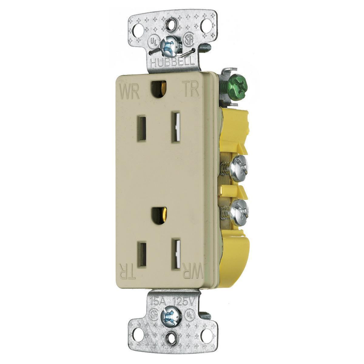 Hubbell Wiring Device-Kellems RRD15SIWRTR Straight Blade Receptacles