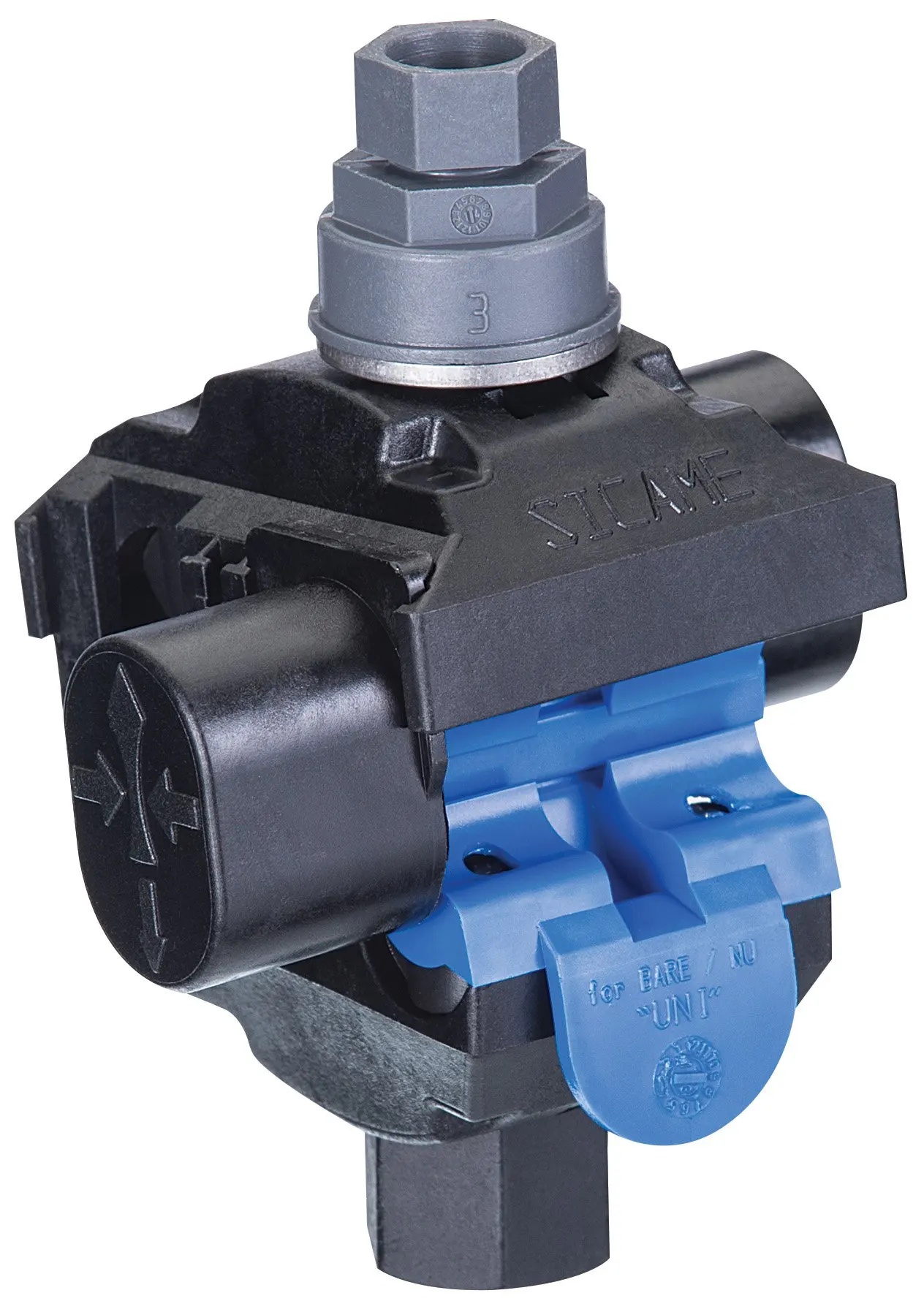 BUCHANAN B-TAP® BTC250-6 Piercing Insulated Tap Connector, 4 AWG to 250 kcmil Main, 6 to 4/0 AWG Tap Solid/Stranded Conductor