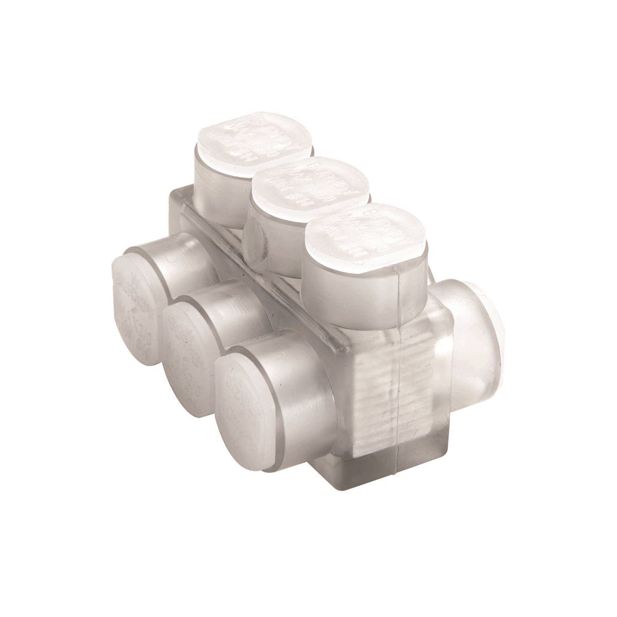 BURNDY® UNITAP™ BIBD2/04 2-Sided Entry Multi-Tap Connector, 14 to 2/0 AWG Conductor, Copper/Stranded Aluminum Conductor, Aluminum