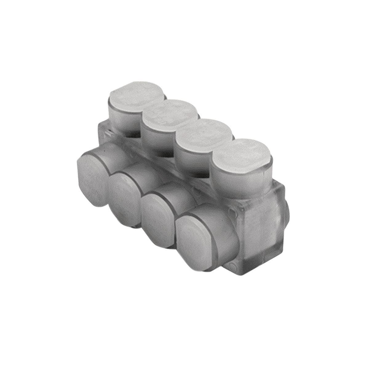 BURNDY® UNITAP™ BIBD6004MT BIBD-MT 2-Sided Entry Multi-Tap Connector With Mounting Holes, 4 AWG to 600 kcmil Conductor, Copper/Stranded Aluminum Conductor, Aluminum