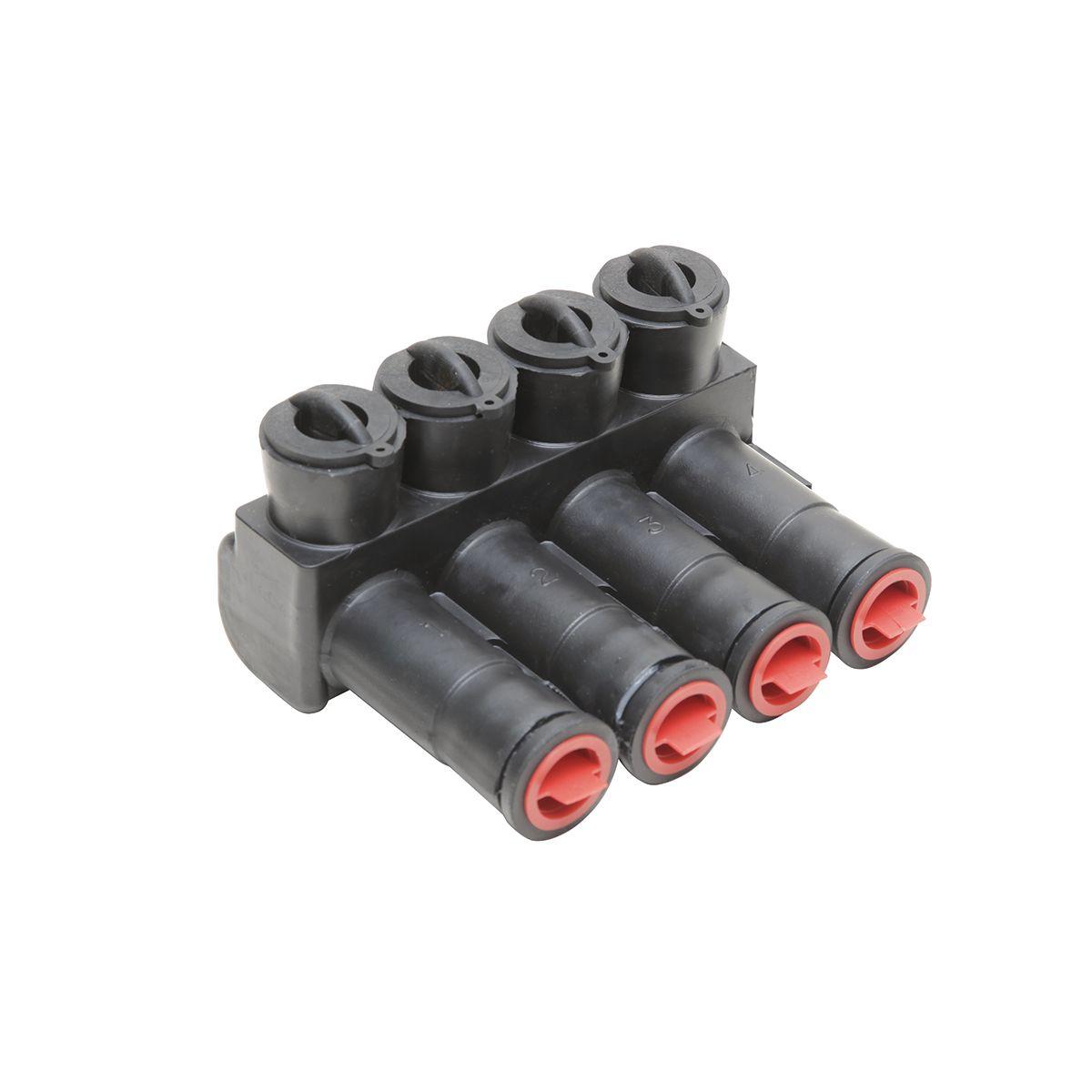 BURNDY® UNITAP™ BIBS3505DB 5-Port Type BIBS Multi-Port Connector, Aluminum/Copper/Stranded Conductor, 12 AWG to 350 kcmil Run/Main, Aluminum