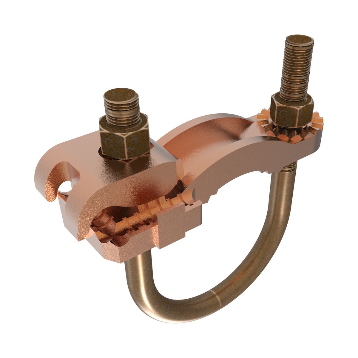 BURNDY® GAR3904BU GAR-BU Mechanical Grounding Connector, 2-1/2 to 3-1/2 in Rod, 4 to 4/0 AWG Conductor, Copper