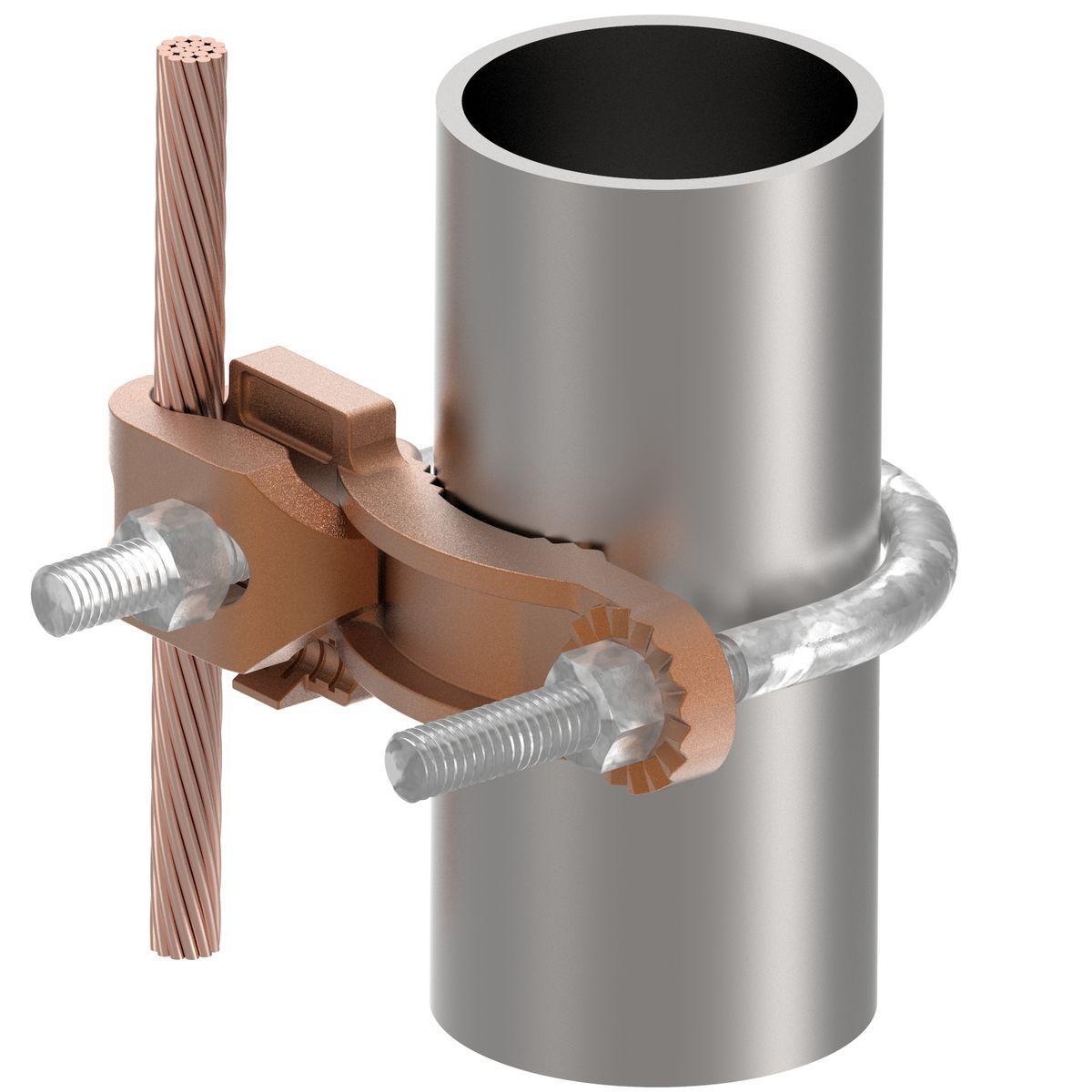 BURNDY® GAR3904 GAR3902 Mechanical Grounding Connector, 2-1/2 to 3-1/2 in Rod, 4 to 4/0 AWG Conductor, Copper