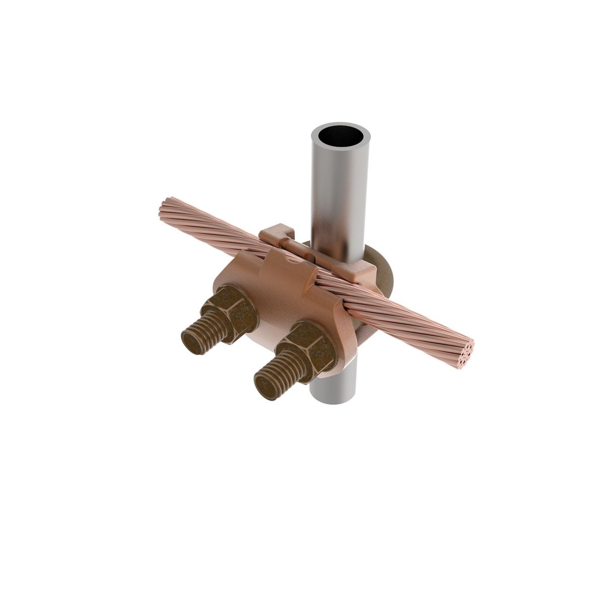 BURNDY® GAR1526 GAR Mechanical Grounding Connector, 1-1/8 to 1-1/4 in Rod, 4 to 2/0 AWG Conductor, Copper Alloy