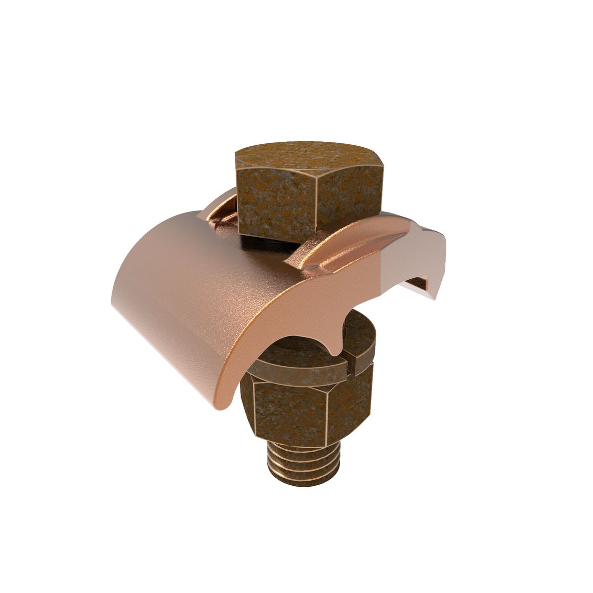 BURNDY® GBM26 GBM Mechanical Grounding Connector, 4 to 2/0 AWG Conductor, 1/4 in THK Bar, Copper Alloy