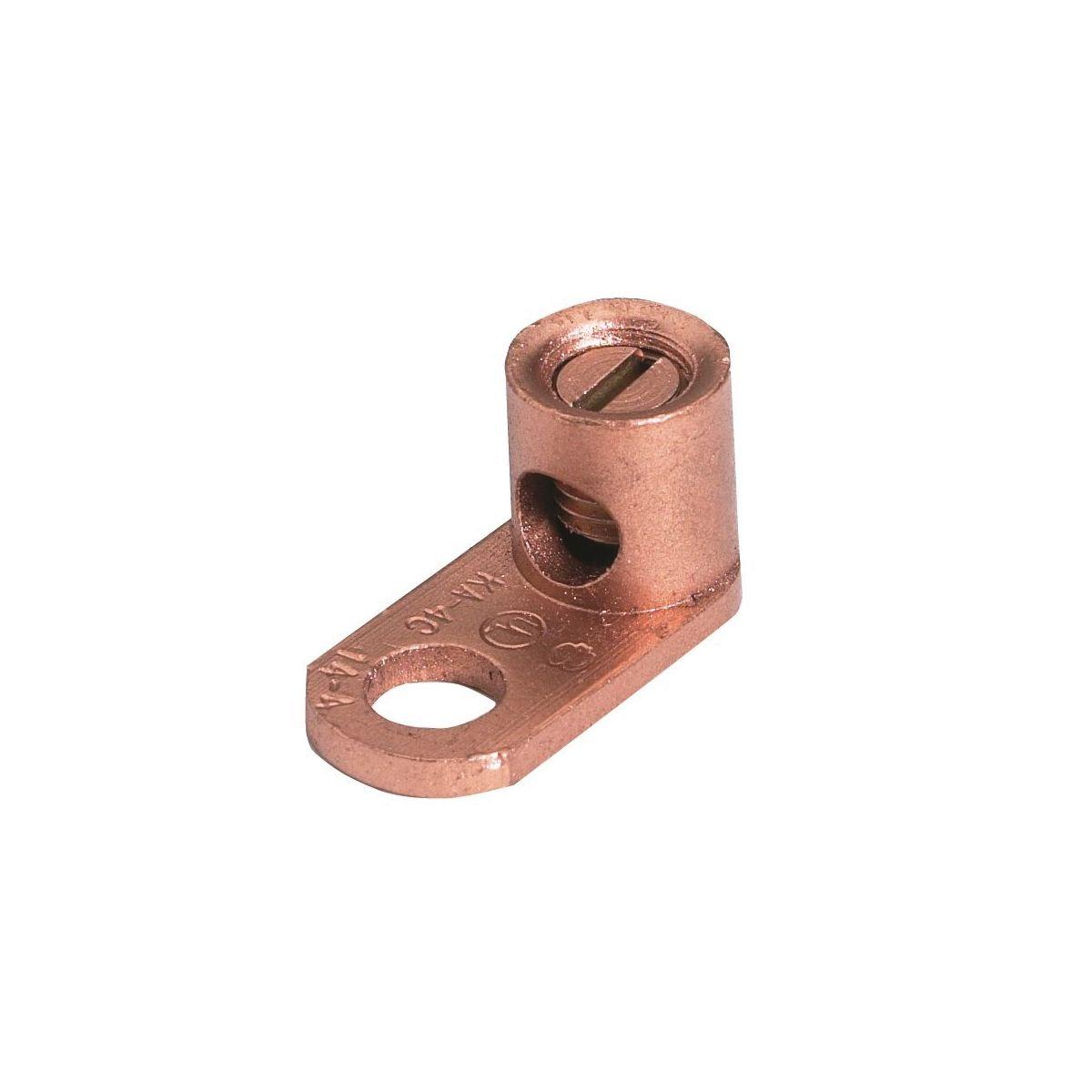 BURNDY® GKA4C Type GKA Direct Burial Ground Terminal, 14 to 4 AWG Solid/Stranded Copper Conductor, 5/16-24 Stud, Copper Alloy