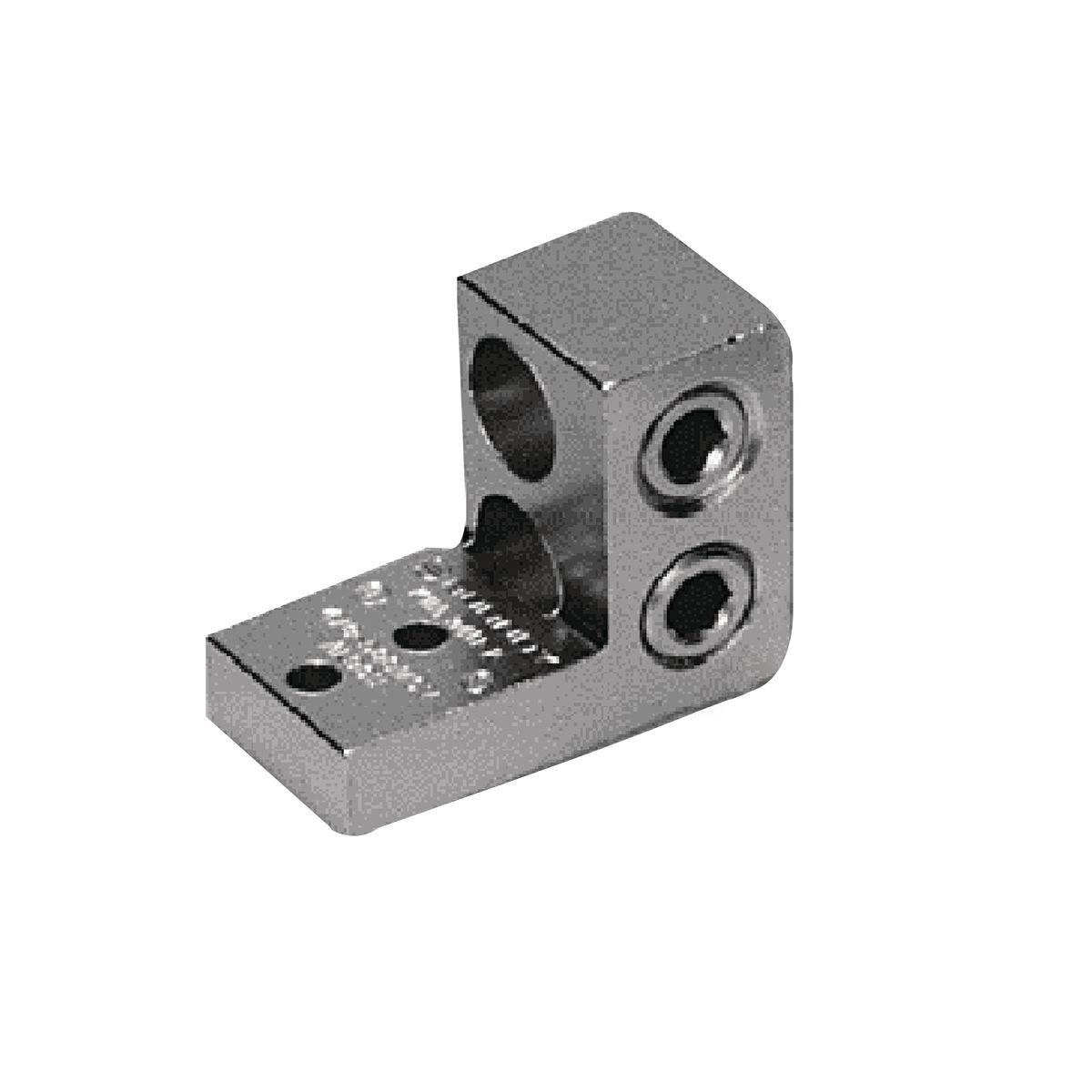 BURNDY® K11A34U2 K11A-U Dual Rated Universal Mechanical Bolted Lug and Terminal, 4/0 AWG to 500 kcmil Aluminum/Stranded Copper Conductor, 1/4 in Stud, 2 Bolt Holes, Aluminum