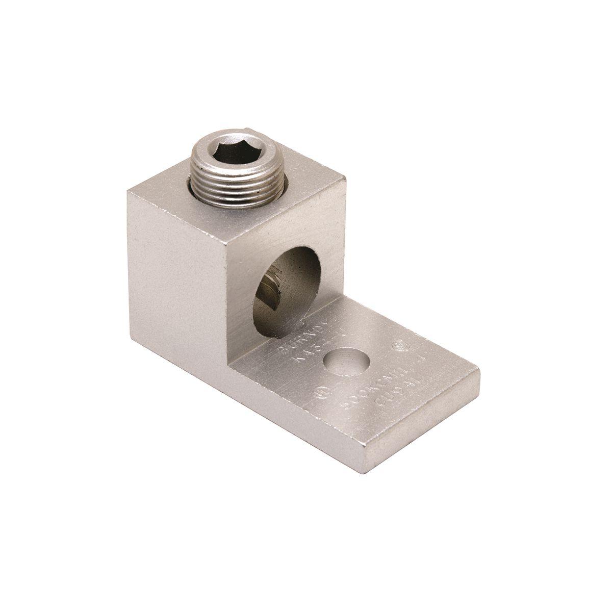 BURNDY® KA30U KA-U Dual Rated Universal Mechanical Bolted Lug and Terminal, 6 AWG to 300 kcmil Aluminum/Stranded Copper Conductor, 1/4 in Stud, 1 Bolt Hole, Aluminum