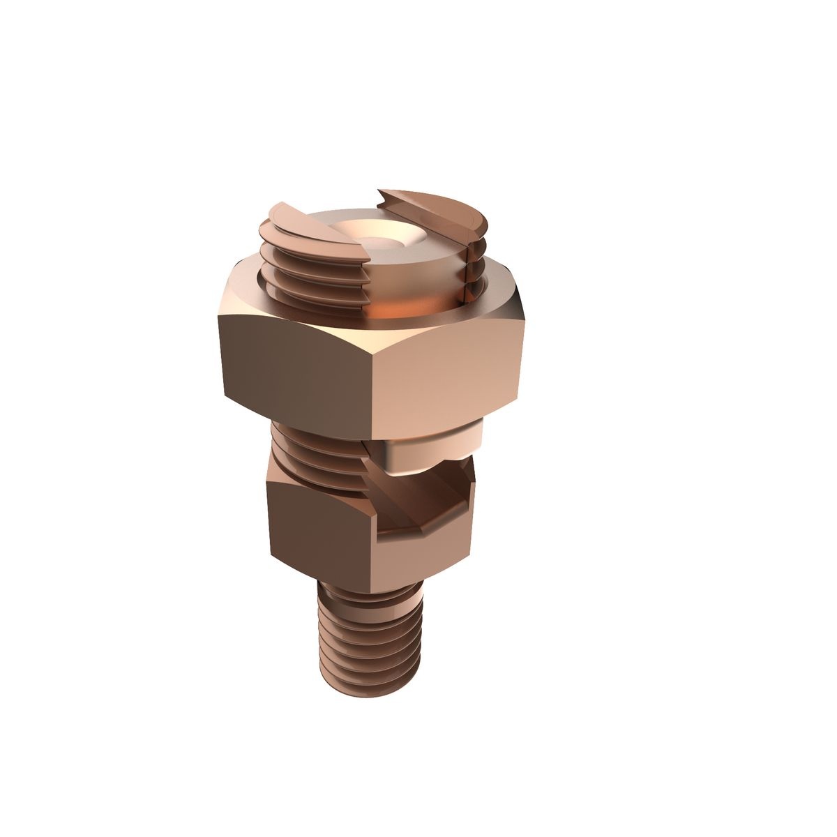 BURNDY® SERVIT® POST™ KC23B1 KC Series Mechanical Grounding Connector, 10 to 2 AWG Conductor, Leaded Bronze, Unplated