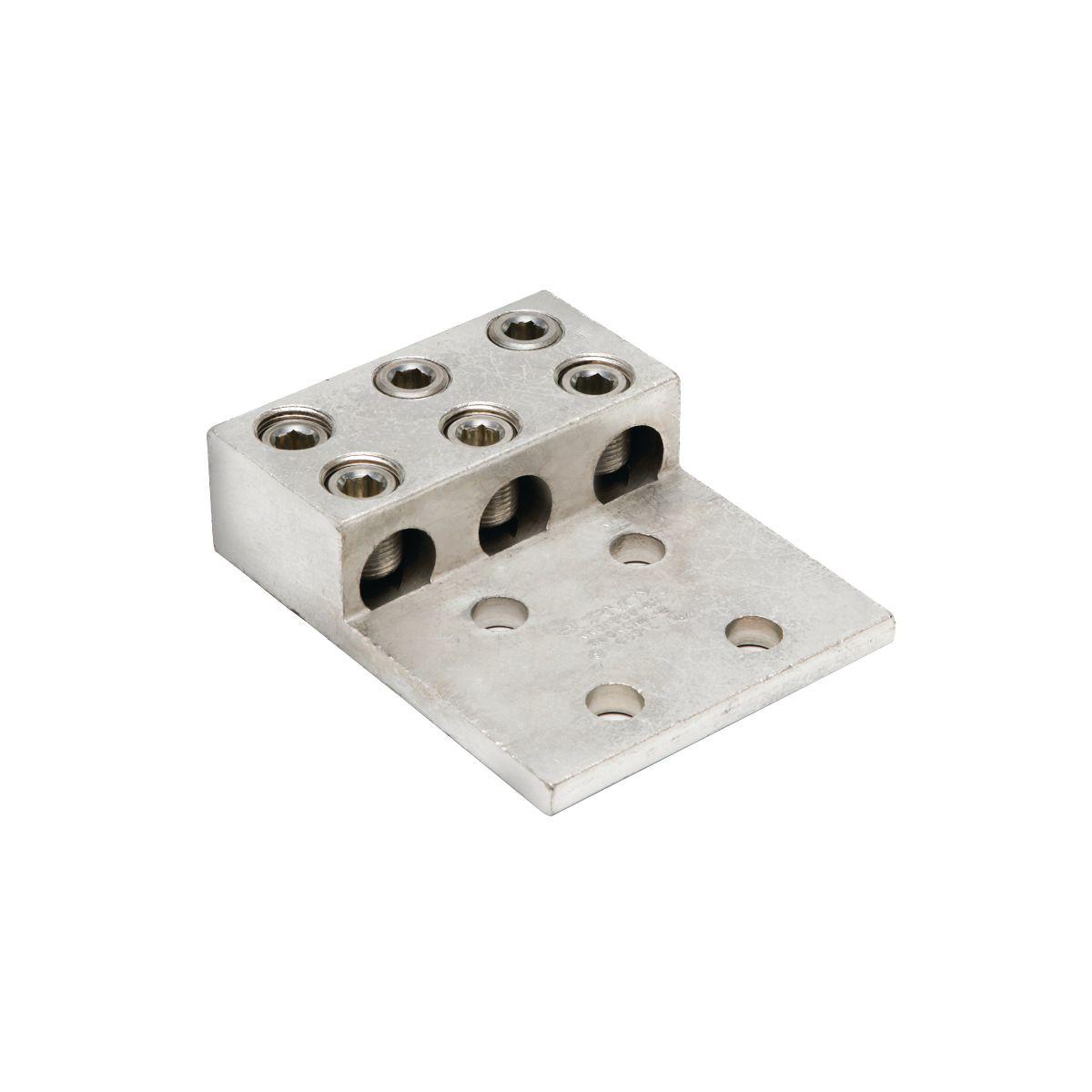 BURNDY® KK3A40U4N KK3A-U Dual Rated Universal Mechanical Bolted Lug and Terminal, 350 to 800 kcmil Copper/Stranded Aluminum Conductor, 1/2 in Stud, 4 Bolt Holes, Aluminum