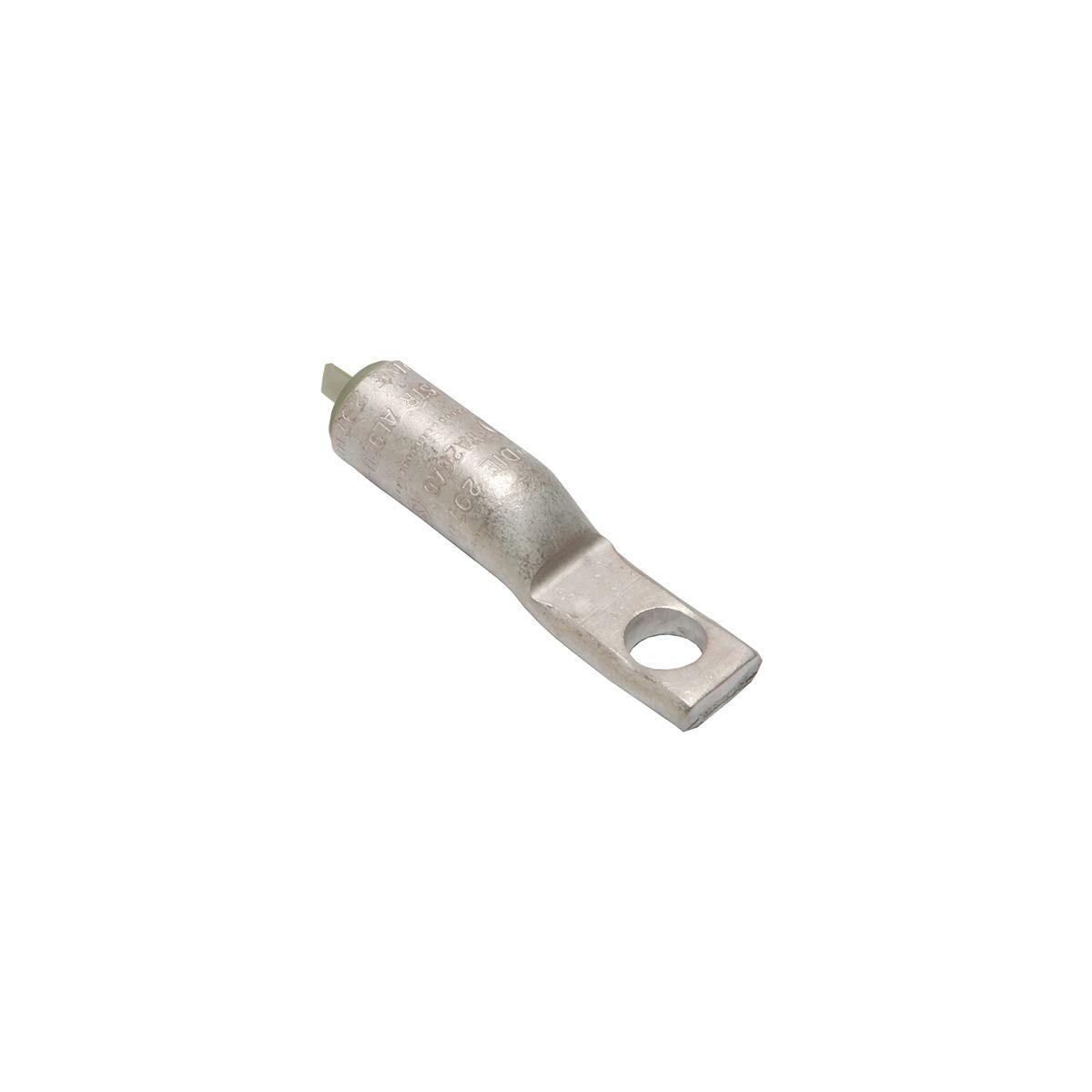 BURNDY® HYLUG™ YA4CA6 YA-A 1-Hole Dual Rated Uninsulated Compression Lug, 4 AWG Aluminum/Stranded Copper Conductor, Die Code: 375, 3/8 in Stud, Electro Plated Tin Aluminum