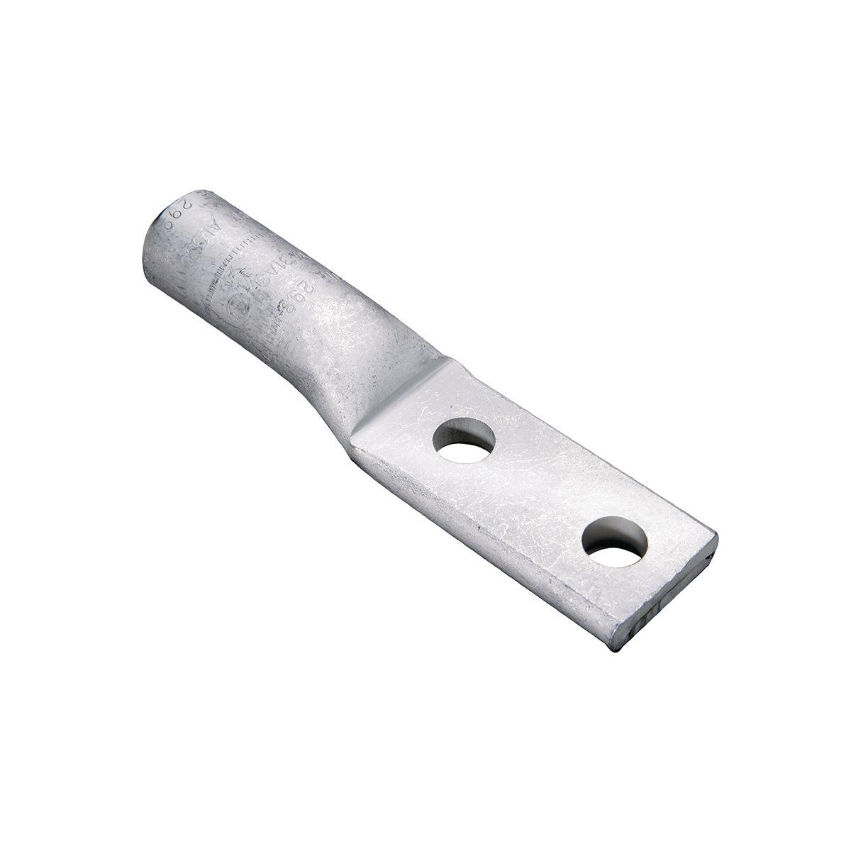 BURNDY® HYLUG™ YA26A3 YA-A 2-Hole Compression Lug, 2/0 AWG Aluminum/Copper Conductor, Die Code: 297, 1/2 in Stud, Aluminum