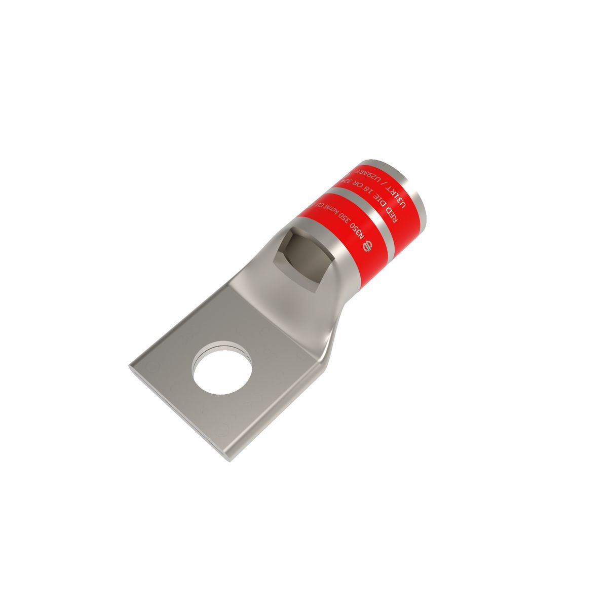 BURNDY® HYLUG™ YA31L11 YA-L 1-Hole Compression Lug With Inspection Window, 350 kcmil Stranded Copper Conductor, Die Code: 18, 3/8 in Stud, Copper