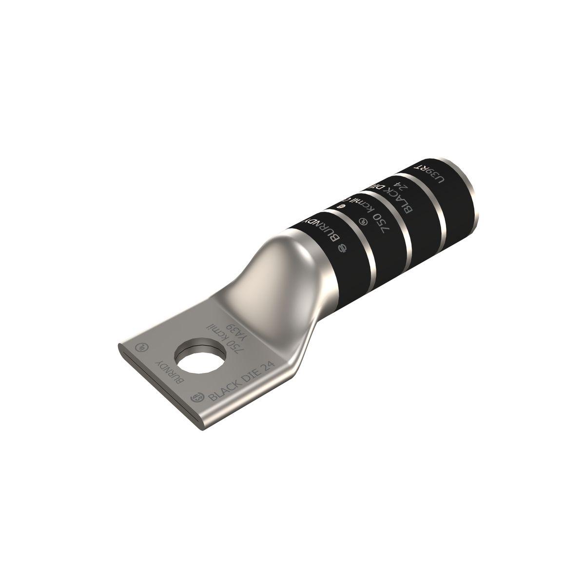BURNDY® HYLUG™ YA39 YA Series 1-Hole Uninsulated Compression Lug, 750 kcmil Stranded Copper Conductor, Die Code: 24, 5/8 in Stud, Tin Plated Copper
