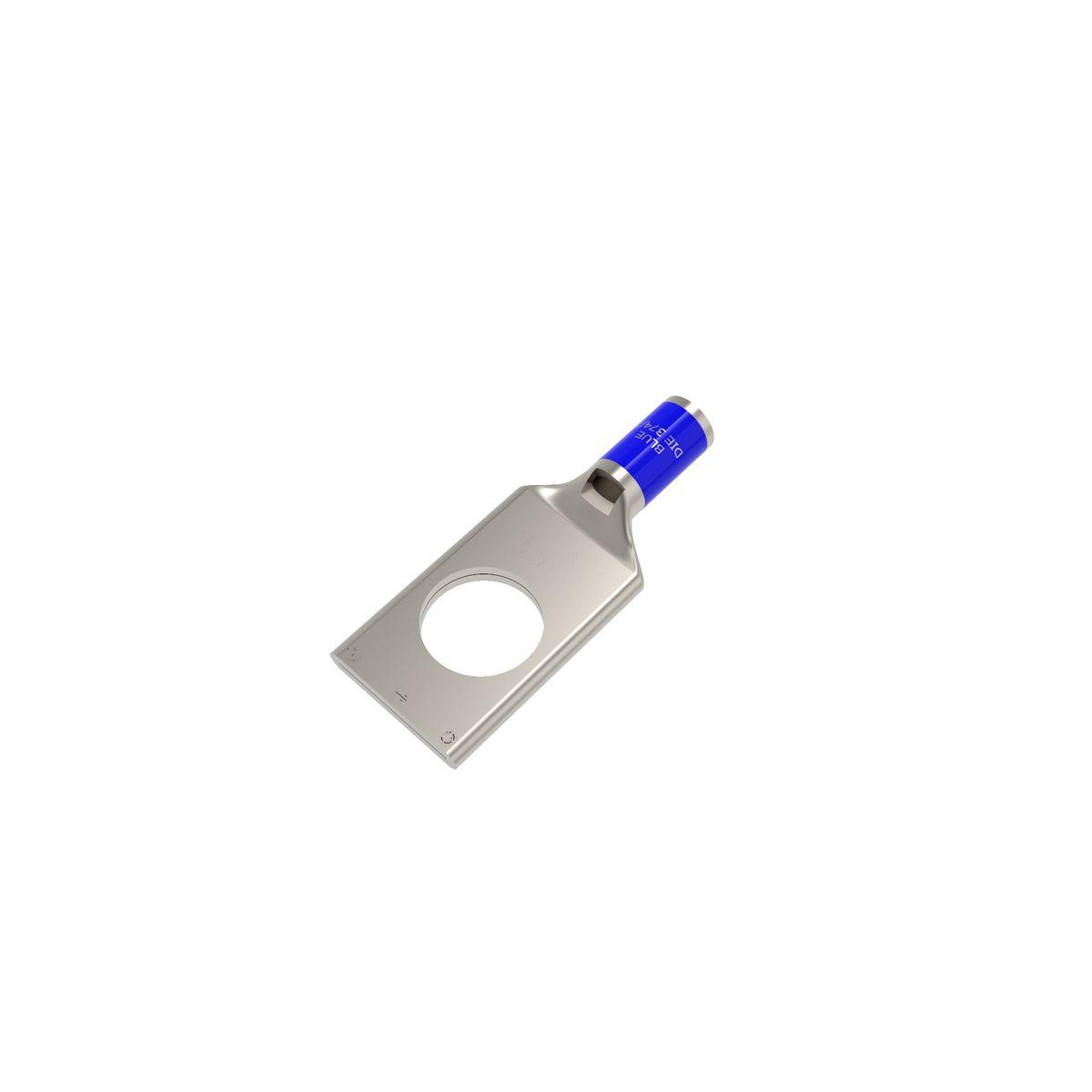 BURNDY® HYLUG™ YA6CL4BOX YA-L 1-Hole Compression Lug With Inspection Window, 6 AWG Flexible/Stranded Copper Conductor, Die Code: 7/374, 3/8 in Stud, Copper