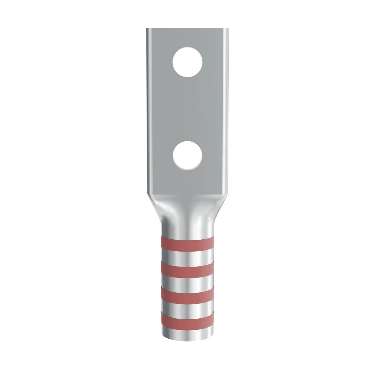 BURNDY® HYLUG™ YAZ342N YAZ-2N 2-Hole Compression Lug With Inspection Window, 500 kcmil Copper Conductor, Die Code: 20/299, 1/2 in Stud, Tin Plated Copper