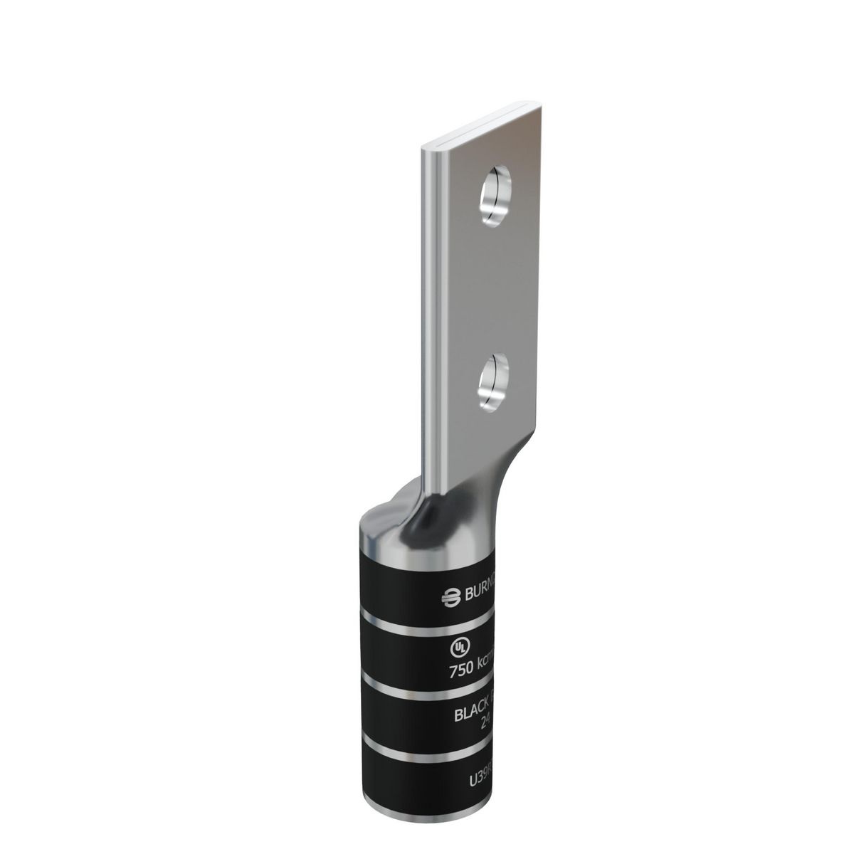 BURNDY® HYLUG™ YAZ392N YAZ-2N 2-Hole Compression Lug With Inspection Window, 750 kcmil Copper Conductor, Die Code: 24, 1/2 in Stud, Tin Plated Copper