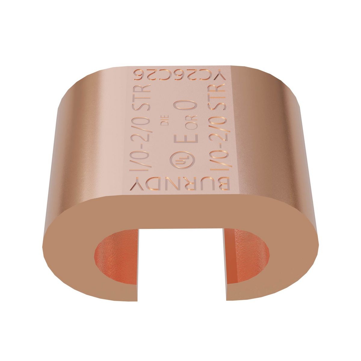 BURNDY® CRIMPIT™ YC26C26 Type YC-C Compression C-Tap Connector, C Shape, 1/0 to 2/0 AWG Main/Run, 1/0 to 2/0 AWG Tap, Copper