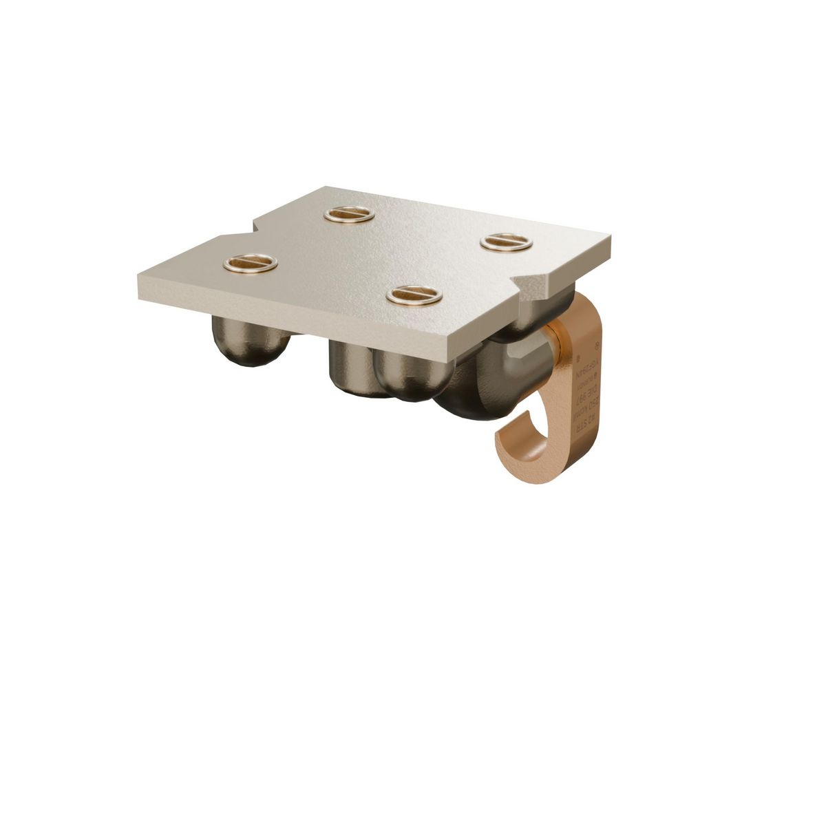 BURNDY® YGF294N Type YGF Compression Grounding Plate, 2 AWG to 250 kcmil Cable, 3-1/4 in H x 3-1/4 in W Plate, 1/2 in Plate Hole, Copper