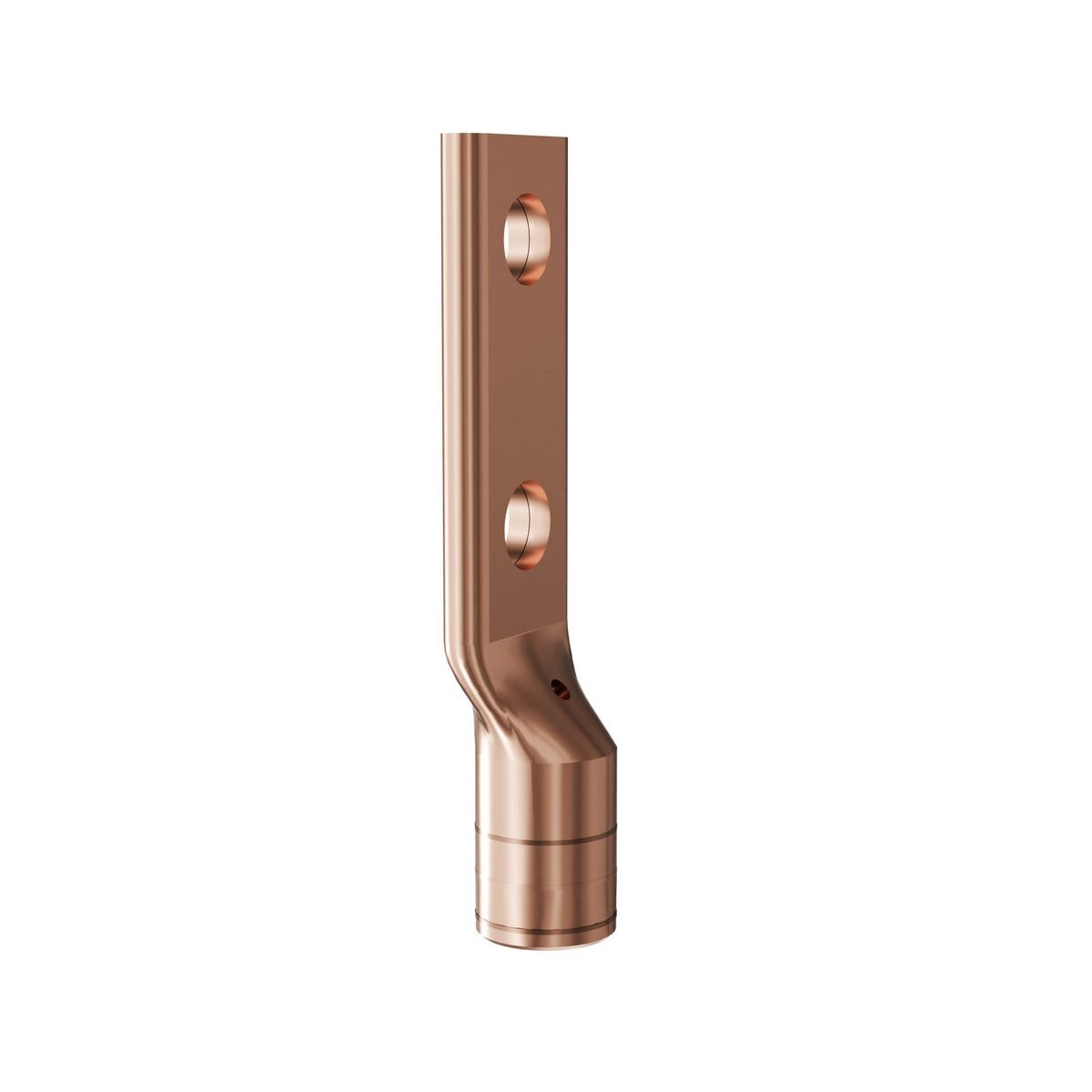 BURNDY® HYLUG™ YGHA282N YGHA 2-Hole Heavy Duty Irreversible Compression Terminal With Inspection Probe Hole, 4/0 AWG Stranded Copper Conductor, Die Code: 17, 1/2 in Stud, Copper
